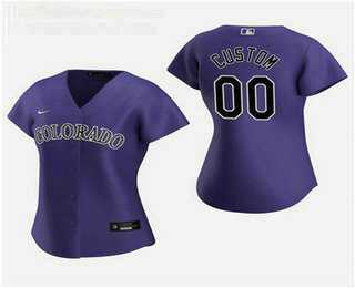 Women Customized Colorado Rockies 2020 Purple Alternate Nike Jersey